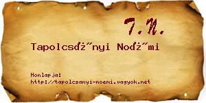 Tapolcsányi Noémi névjegykártya